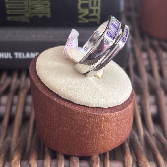 Bomb Party OG Ring RBP7001 “Don’t Ever Change” Size 11 Amethyst On Rhodium - Picture 5 of 6